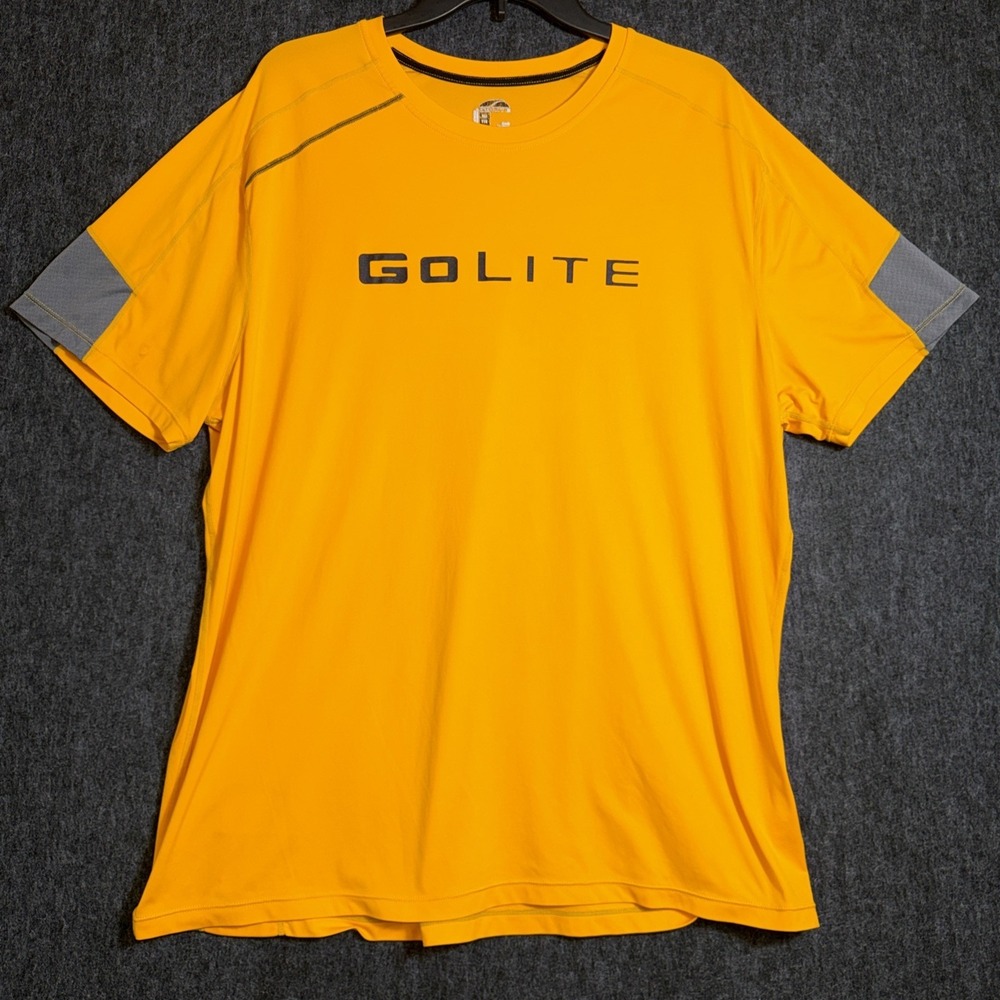 Golite Shirt Mens 2XL Short Sleeve Crew Neck Outdoors Lightweight Casual Yellow